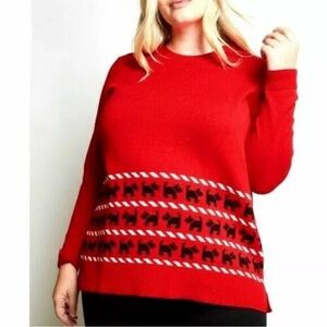 ModCloth Scottie Dog Red Winter Sweater 3X Holidays Novelty